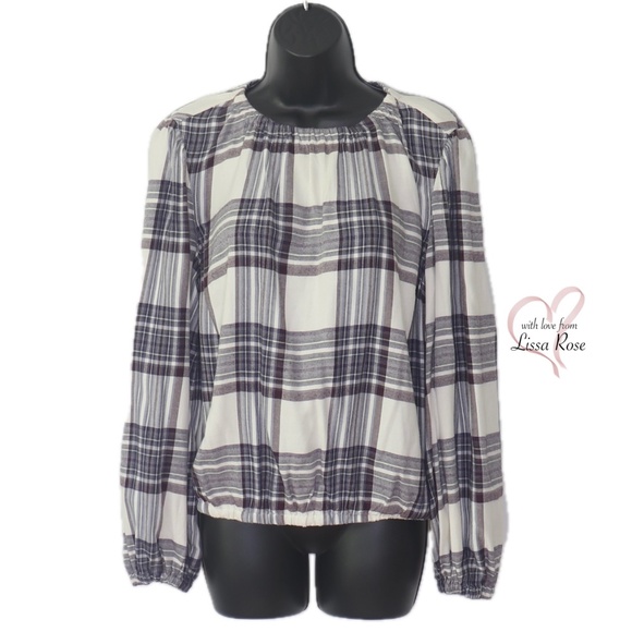 Glacier Plaid Blouse (Cloth & Stone for Anthropologie) - Picture 1 of 3